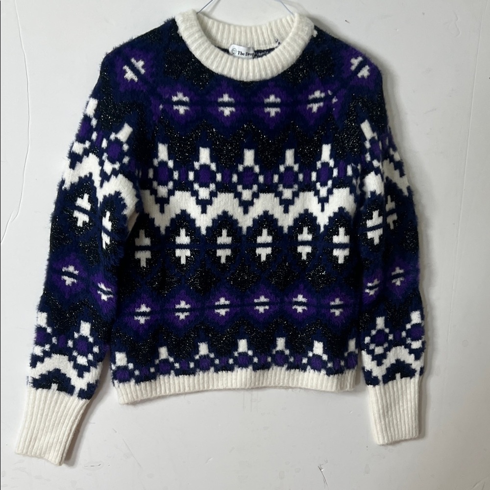 NWT THE DROP VALERIA DARK PURPLE SHRUG WINTER SWEATER SIZE S,L